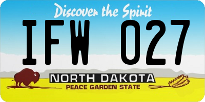 ND license plate IFW027