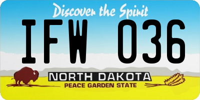 ND license plate IFW036