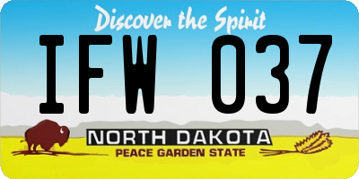 ND license plate IFW037