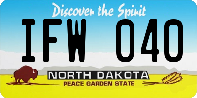 ND license plate IFW040