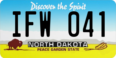 ND license plate IFW041
