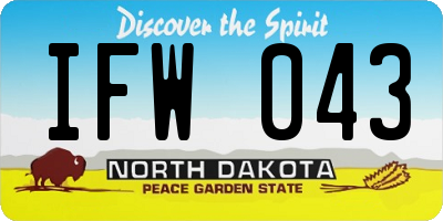 ND license plate IFW043