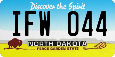 ND license plate IFW044
