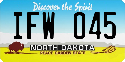 ND license plate IFW045