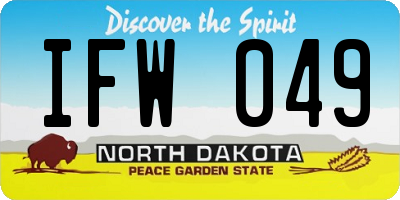 ND license plate IFW049
