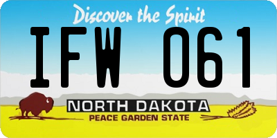 ND license plate IFW061