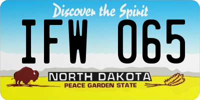 ND license plate IFW065