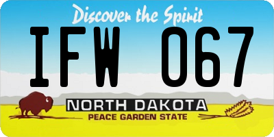 ND license plate IFW067