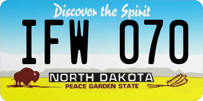 ND license plate IFW070
