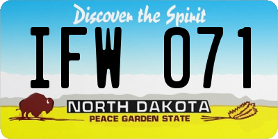 ND license plate IFW071
