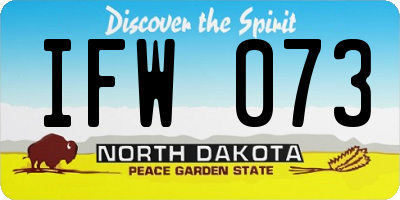 ND license plate IFW073