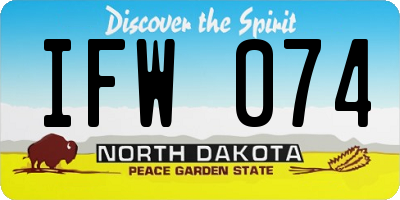 ND license plate IFW074