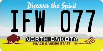 ND license plate IFW077
