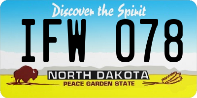ND license plate IFW078