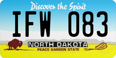 ND license plate IFW083