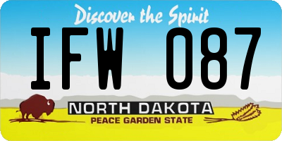 ND license plate IFW087