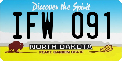 ND license plate IFW091