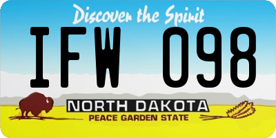 ND license plate IFW098