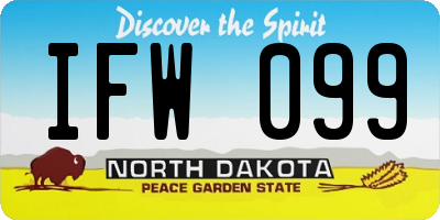 ND license plate IFW099
