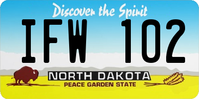 ND license plate IFW102