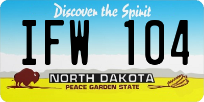 ND license plate IFW104