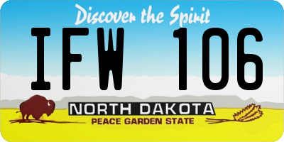 ND license plate IFW106
