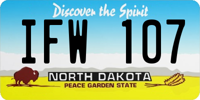 ND license plate IFW107