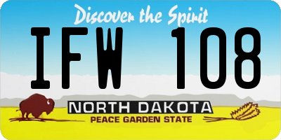 ND license plate IFW108