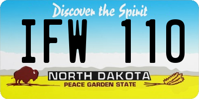 ND license plate IFW110