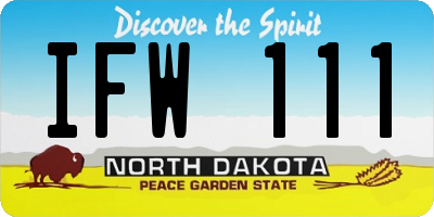 ND license plate IFW111