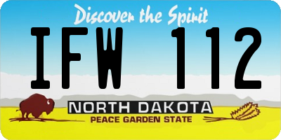 ND license plate IFW112
