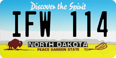 ND license plate IFW114