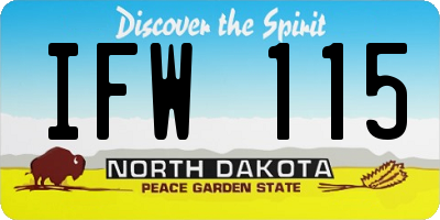 ND license plate IFW115