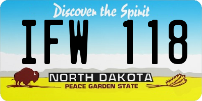 ND license plate IFW118