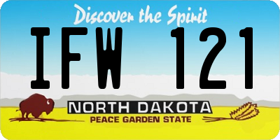 ND license plate IFW121