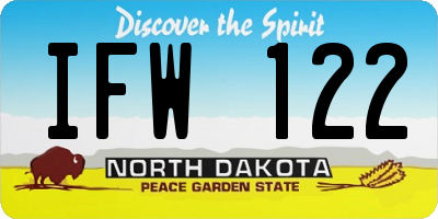 ND license plate IFW122