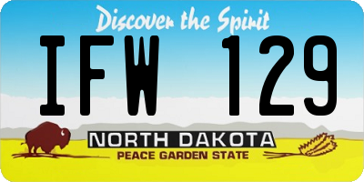 ND license plate IFW129