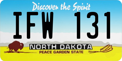 ND license plate IFW131