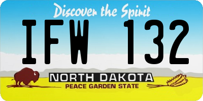 ND license plate IFW132