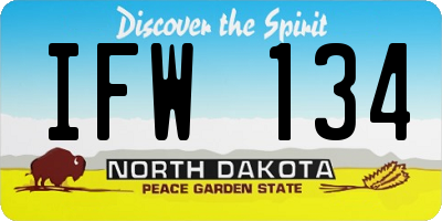 ND license plate IFW134