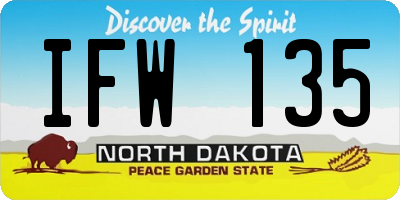ND license plate IFW135