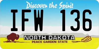 ND license plate IFW136