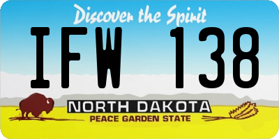 ND license plate IFW138