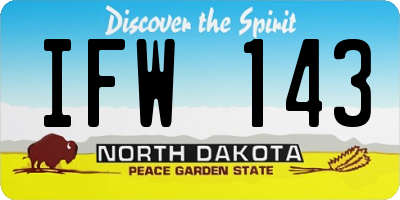 ND license plate IFW143