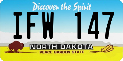 ND license plate IFW147