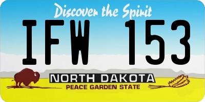 ND license plate IFW153