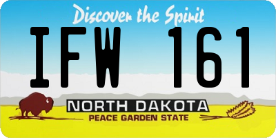 ND license plate IFW161