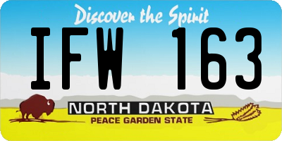 ND license plate IFW163