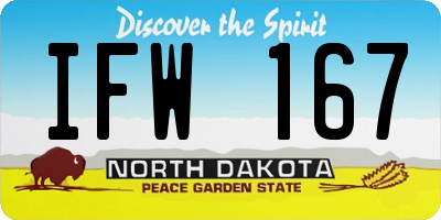 ND license plate IFW167