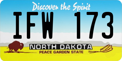 ND license plate IFW173